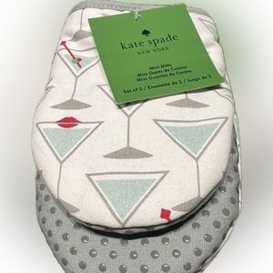Kate Spade New York White & Gray Martini Oven Mini Mitts Set Of 2